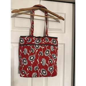 Vera Bradley Deco Daisy Red Purse/Tote/Bag  Roomy interior, perfect Boho/Chic